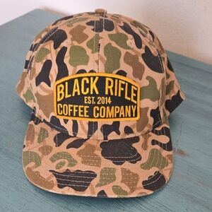 Camouflage Baseball Cap with Black Rifle Coffee Company Logo